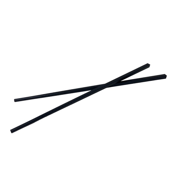 Black Metal Chopsticks Abstract Design Set of 2 - Picture 2 of 6